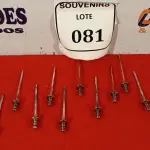 LOTE 081 - 12 ESPETOS EM PRATA PARA PETISCOS. (NO ESTADO EM QUE SE ENCONTRA) ATENÇÃO! FAZER A VISITAÇÃO ANTES DE ARREMATAR, NÃO SABEMOS SE FUNCIONA. LEILÃO NÃO TEM GARANTIA E NEM DEVOLUÇÃO, SUJEITO A POSSÍVEIS AVARIAS VISÍVEIS/OCULTAS E/OU AUSÊNCIA DE COMPONENTES.  