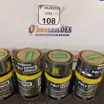 LOTE 108 - 04 ADESIVOS POLYEPOX 630G CADA.  (NO ESTADO) ATENÇÃO! FAZER A VISITAÇÃO ANTES DE ARREMATAR, NÃO SABEMOS SE FUNCIONA. LEILÃO NÃO TEM GARANTIA E NEM DEVOLUÇÃO, SUJEITO A POSSÍVEIS AVARIAS VISÍVEIS/OCULTAS E/OU AUSÊNCIA DE COMPONENTES.