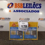 LOTE 178 - 04 CAIXAS SIKATOP-100 REVESTIMENTO IMPERMEABILIZANTE SEMI-FLEXIVEL DE 4KG CADA. (NO ESTADO) ATENÇÃO! FAZER A VISITAÇÃO ANTES DE ARREMATAR, NÃO SABEMOS SE FUNCIONA. LEILÃO NÃO TEM GARANTIA E NEM DEVOLUÇÃO, SUJEITO A POSSÍVEIS AVARIAS VISÍVEIS/OCULTAS E/OU AUSÊNCIA DE COMPONENTES.