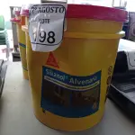 LOTE 198 - 02 BALDES DE SIKANOL ALVENARIA ADITIVO PLASTIFICANTE PARA ARGAMASSA DE ASSENTAMENTO E REBOCO, 18 LITROS CADA. (NO ESTADO) ATENÇÃO! FAZER A VISITAÇÃO ANTES DE ARREMATAR, NÃO SABEMOS SE FUNCIONA. LEILÃO NÃO TEM GARANTIA E NEM DEVOLUÇÃO, SUJEITO A POSSÍVEIS AVARIAS VISÍVEIS/OCULTAS E/OU AUSÊNCIA DE COMPONENTES.