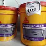 LOTE 101 - 02 BALDES DE IMPERSIKA LÍQUIDO ADITIVO PLASTIFICANTE PARA ARGAMASSA DE ASSENTAMENTO E REBOCO, 18 LITROS CADA. (NO ESTADO) ATENÇÃO! FAZER A VISITAÇÃO ANTES DE ARREMATAR, NÃO SABEMOS SE FUNCIONA. LEILÃO NÃO TEM GARANTIA E NEM DEVOLUÇÃO, SUJEITO A POSSÍVEIS AVARIAS VISÍVEIS/OCULTAS E/OU AUSÊNCIA DE COMPONENTES.
