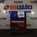 LOTE 090 - 01 LATA DE TINTA METALATEX ACETINADO DE 16 LITROS DE COR GELO BRANCO NEVE. (NO ESTADO) ATENÇÃO! FAZER A VISITAÇÃO ANTES DE ARREMATAR, NÃO SABEMOS SE FUNCIONA. LEILÃO NÃO TEM GARANTIA E NEM DEVOLUÇÃO, SUJEITO A POSSÍVEIS AVARIAS VISÍVEIS/OCULTAS E/OU AUSÊNCIA DE COMPONENTES.