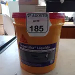 LOTE 185 - 02 BALDES DE IMPERSIKA LÍQUIDO ADITIVO PLASTIFICANTE PARA ARGAMASSA DE ASSENTAMENTO E REBOCO, 18 LITROS CADA. (NO ESTADO) ATENÇÃO! FAZER A VISITAÇÃO ANTES DE ARREMATAR, NÃO SABEMOS SE FUNCIONA. LEILÃO NÃO TEM GARANTIA E NEM DEVOLUÇÃO, SUJEITO A POSSÍVEIS AVARIAS VISÍVEIS/OCULTAS E/OU AUSÊNCIA DE COMPONENTES.F