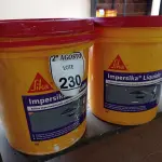 LOTE 230 - 02 BALDES DE IMPERSIKA LÍQUIDO ADITIVO PLASTIFICANTE PARA ARGAMASSA DE ASSENTAMENTO E REBOCO, 18 LITROS CADA. (NO ESTADO) ATENÇÃO! FAZER A VISITAÇÃO ANTES DE ARREMATAR, NÃO SABEMOS SE FUNCIONA. LEILÃO NÃO TEM GARANTIA E NEM DEVOLUÇÃO, SUJEITO A POSSÍVEIS AVARIAS VISÍVEIS/OCULTAS E/OU AUSÊNCIA DE COMPONENTES.