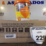 LOTE 229 - 06 REJUNTES ACRÍLICO 1KG CADA.  (NO ESTADO) ATENÇÃO! FAZER A VISITAÇÃO ANTES DE ARREMATAR, NÃO SABEMOS SE FUNCIONA. LEILÃO NÃO TEM GARANTIA E NEM DEVOLUÇÃO, SUJEITO A POSSÍVEIS AVARIAS VISÍVEIS/OCULTAS E/OU AUSÊNCIA DE COMPONENTES.