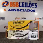 LOTE 192 - 02 VEDACIT ARGAMASSA POLIMÉRICA IMPERMEÁVEL 12KGS CADA. (NO ESTADO) ATENÇÃO! FAZER A VISITAÇÃO ANTES DE ARREMATAR, NÃO SABEMOS SE FUNCIONA. LEILÃO NÃO TEM GARANTIA E NEM DEVOLUÇÃO, SUJEITO A POSSÍVEIS AVARIAS VISÍVEIS/OCULTAS E/OU AUSÊNCIA DE COMPONENTES.
