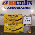 LOTE 157 - 02 VEDACIT ARGAMASSA POLIMÉRICA IMPERMEÁVEL 12KGS CADA. (NO ESTADO) ATENÇÃO! FAZER A VISITAÇÃO ANTES DE ARREMATAR, NÃO SABEMOS SE FUNCIONA. LEILÃO NÃO TEM GARANTIA E NEM DEVOLUÇÃO, SUJEITO A POSSÍVEIS AVARIAS VISÍVEIS/OCULTAS E/OU AUSÊNCIA DE COMPONENTES.