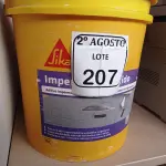 LOTE 207 - 02 BALDES DE IMPERSIKA LÍQUIDO ADITIVO PLASTIFICANTE PARA ARGAMASSA DE ASSENTAMENTO E REBOCO, 18 LITROS CADA. (NO ESTADO) ATENÇÃO! FAZER A VISITAÇÃO ANTES DE ARREMATAR, NÃO SABEMOS SE FUNCIONA. LEILÃO NÃO TEM GARANTIA E NEM DEVOLUÇÃO, SUJEITO A POSSÍVEIS AVARIAS VISÍVEIS/OCULTAS E/OU AUSÊNCIA DE COMPONENTES.