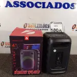 LOTE 180 - 01 CAIXA DE SOM BLUETOOTH 4”. (NO ESTADO) ATENÇÃO! FAZER A VISITAÇÃO ANTES DE ARREMATAR, NÃO SABEMOS SE FUNCIONA. LEILÃO NÃO TEM GARANTIA E NEM DEVOLUÇÃO, SUJEITO A POSSÍVEIS AVARIAS VISÍVEIS/OCULTAS E/OU AUSÊNCIA DE COMPONENTES.