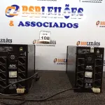 LOTE 108 - 02 NOBREAKS MARCA APC V1500W CADA. (NO ESTADO) ATENÇÃO! FAZER A VISITAÇÃO ANTES DE ARREMATAR, NÃO SABEMOS SE FUNCIONA. LEILÃO NÃO TEM GARANTIA E NEM DEVOLUÇÃO, SUJEITO A POSSÍVEIS AVARIAS VISÍVEIS/OCULTAS E/OU AUSÊNCIA DE COMPONENTES.