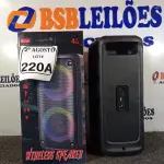 LOTE 220 - 01 CAIXA DE SOM BLUETOOTH 4X2”. (NO ESTADO) ATENÇÃO! FAZER A VISITAÇÃO ANTES DE ARREMATAR, NÃO SABEMOS SE FUNCIONA. LEILÃO NÃO TEM GARANTIA E NEM DEVOLUÇÃO, SUJEITO A POSSÍVEIS AVARIAS VISÍVEIS/OCULTAS E/OU AUSÊNCIA DE COMPONENTES.