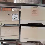 LOTE 317 - 04 IMPRESSORAS SENDO DUAS HP E DUAS LEXMAX. (NO ESTADO) ATENÇÃO! FAZER A VISITAÇÃO ANTES DE ARREMATAR, NÃO SABEMOS SE FUNCIONA. LEILÃO NÃO TEM GARANTIA E NEM DEVOLUÇÃO, SUJEITO A POSSÍVEIS AVARIAS VISÍVEIS/OCULTAS E/OU AUSÊNCIA DE COMPONENTES.