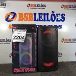 LOTE 220 - 01 CAIXA DE SOM BLUETOOTH 4X2”. (NO ESTADO) ATENÇÃO! FAZER A VISITAÇÃO ANTES DE ARREMATAR, NÃO SABEMOS SE FUNCIONA. LEILÃO NÃO TEM GARANTIA E NEM DEVOLUÇÃO, SUJEITO A POSSÍVEIS AVARIAS VISÍVEIS/OCULTAS E/OU AUSÊNCIA DE COMPONENTES.