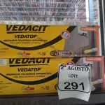 LOTE 291 - 02 VEDACIT ARGAMASSA POLIMÉRICA IMPERMEÁVEL 12KGS CADA. (NO ESTADO) ATENÇÃO! FAZER A VISITAÇÃO ANTES DE ARREMATAR, NÃO SABEMOS SE FUNCIONA. LEILÃO NÃO TEM GARANTIA E NEM DEVOLUÇÃO, SUJEITO A POSSÍVEIS AVARIAS VISÍVEIS/OCULTAS E/OU AUSÊNCIA DE COMPONENTES.