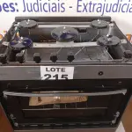 LOTE 215 - 01 - FOGÃO SUGGAR NEO MAX 5 BOCAS INOX (NO ESTADO, NÃO SABEMOS SE FUNCIONA. LEILÃO NÃO TEM GARANTIA E NEM DEVOLUÇÃO, SUJEITO A POSSÍVEIS AVARIAS VISÍVEIS/OCULTAS E/OU AUSÊNCIA DE COMPONENTES)