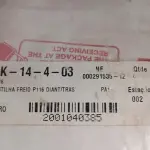 LOTE 219 - 01 - PASTILHA FREIO DIANT/TRAS MB 1938 SCANIA 114 - LONAFLEX P116 (NO ESTADO, NÃO SABEMOS SE FUNCIONA. LEILÃO NÃO TEM GARANTIA E NEM DEVOLUÇÃO, SUJEITO A POSSÍVEIS AVARIAS VISÍVEIS/OCULTAS E/OU AUSÊNCIA DE COMPONENTES)