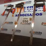 LOTE 050 - 03 - GRAMPOS SARGENTO PROFISSIONAL PARA MARCENEIRO (NO ESTADO, NÃO SABEMOS SE FUNCIONA. LEILÃO NÃO TEM GARANTIA E NEM DEVOLUÇÃO, SUJEITO A POSSÍVEIS AVARIAS VISÍVEIS/OCULTAS E/OU AUSÊNCIA DE COMPONENTES)