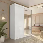 LOTE 085 - 01 - GUARDA-ROUPA SOLTEIRO 2 PORTAS DE CORRER 2 GAVETAS E ESPELHO PEÔNIA YESCASA (NO ESTADO, NÃO SABEMOS SE FUNCIONA. LEILÃO NÃO TEM GARANTIA E NEM DEVOLUÇÃO, SUJEITO A POSSÍVEIS AVARIAS VISÍVEIS/OCULTAS E/OU AUSÊNCIA DE COMPONENTES)