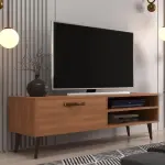 LOTE 142 - 01 - RACK PARA TV RETRO PÊS 1 80M 6917A (NO ESTADO, NÃO SABEMOS SE FUNCIONA. LEILÃO NÃO TEM GARANTIA E NEM DEVOLUÇÃO, SUJEITO A POSSÍVEIS AVARIAS VISÍVEIS/OCULTAS E/OU AUSÊNCIA DE COMPONENTES)