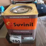 LOTE 190 - 01 LATA DE TINTA SUVINIL EFEITO RUSTICO TEXTURIZADO PRETO 25KG. (NO ESTADO) ATENÇÃO! FAZER A VISITAÇÃO ANTES DE ARREMATAR, NÃO SABEMOS SE FUNCIONA. LEILÃO NÃO TEM GARANTIA E NEM DEVOLUÇÃO, SUJEITO A POSSÍVEIS AVARIAS VISÍVEIS/OCULTAS E/OU AUSÊNCIA DE COMPONENTES.
