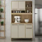 LOTE 026 - 01 – 01 ARMÁRIO DE COZINHA AMETISTA, 05 PORTAS E UMA GAVETA MARCA VALDEMÓVEIS COR CINAMONO-OFF WH. (NO ESTADO, NÃO SABEMOS SE FUNCIONA. LEILÃO NÃO TEM GARANTIA E NEM DEVOLUÇÃO, SUJEITO A POSSÍVEIS AVARIAS VISÍVEIS/OCULTAS E/OU