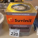 LOTE 220 - 01 LATA DE TINTA SUVINIL EFEITO RUSTICO TEXTURIZADO PRETO 25KG. (NO ESTADO) ATENÇÃO! FAZER A VISITAÇÃO ANTES DE ARREMATAR, NÃO SABEMOS SE FUNCIONA. LEILÃO NÃO TEM GARANTIA E NEM DEVOLUÇÃO, SUJEITO A POSSÍVEIS AVARIAS VISÍVEIS/OCULTAS E/OU AUSÊNCIA DE COMPONENTES.