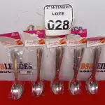 LOTE 028 - 05 KITS DE COLHERES COM 06 PEÇAS CADA. (NO ESTADO) ATENÇÃO! FAZER A VISITAÇÃO ANTES DE ARREMATAR, NÃO SABEMOS SE FUNCIONA. LEILÃO NÃO TEM GARANTIA E NEM DEVOLUÇÃO, SUJEITO A POSSÍVEIS AVARIAS VISÍVEIS/OCULTAS E/OU AUSÊNCIA DE COMPONENTES.