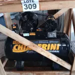 LOTE 309 - 01 - COMPRESSOR CHIAPERINI 10 MPI 110 LITROS 140 LIBRAS (NO ESTADO, NÃO SABEMOS SE FUNCIONA. LEILÃO NÃO TEM GARANTIA E NEM DEVOLUÇÃO, SUJEITO A POSSÍVEIS AVARIAS VISÍVEIS/OCULTAS E/OU AUSÊNCIA DE COMPONENTES)