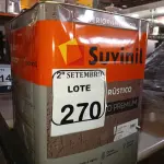 LOTE 270 - 01 LATA DE TINTA SUVINIL EFEITO RUSTICO TEXTURIZADO PRETO 25KG. (NO ESTADO) ATENÇÃO! FAZER A VISITAÇÃO ANTES DE ARREMATAR, NÃO SABEMOS SE FUNCIONA. LEILÃO NÃO TEM GARANTIA E NEM DEVOLUÇÃO, SUJEITO A POSSÍVEIS AVARIAS VISÍVEIS/OCULTAS E/OU AUSÊNCIA DE COMPONENTES.