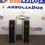 LOTE 324 - 02 MINI CPUS MARCA HP. (NO ESTADO) ATENÇÃO! FAZER A VISITAÇÃO ANTES DE ARREMATAR, NÃO SABEMOS SE FUNCIONA. LEILÃO NÃO TEM GARANTIA E NEM DEVOLUÇÃO, SUJEITO A POSSÍVEIS AVARIAS VISÍVEIS/OCULTAS E/OU AUSÊNCIA DE COMPONENTES.