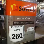 LOTE 260 - 01 LATA DE TINTA SUVINIL EFEITO RUSTICO TEXTURIZADO PRETO 25KG. (NO ESTADO) ATENÇÃO! FAZER A VISITAÇÃO ANTES DE ARREMATAR, NÃO SABEMOS SE FUNCIONA. LEILÃO NÃO TEM GARANTIA E NEM DEVOLUÇÃO, SUJEITO A POSSÍVEIS AVARIAS VISÍVEIS/OCULTAS E/OU AUSÊNCIA DE COMPONENTES.