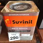 LOTE 290 - 01 LATA DE TINTA SUVINIL EFEITO RUSTICO TEXTURIZADO PRETO 25KG. (NO ESTADO) ATENÇÃO! FAZER A VISITAÇÃO ANTES DE ARREMATAR, NÃO SABEMOS SE FUNCIONA. LEILÃO NÃO TEM GARANTIA E NEM DEVOLUÇÃO, SUJEITO A POSSÍVEIS AVARIAS VISÍVEIS/OCULTAS E/OU AUSÊNCIA DE COMPONENTES.