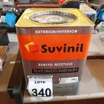 LOTE 340 - 01 LATA DE TINTA SUVINIL EFEITO RUSTICO TEXTURIZADO PRETO 25KG. (NO ESTADO) ATENÇÃO! FAZER A VISITAÇÃO ANTES DE ARREMATAR, NÃO SABEMOS SE FUNCIONA. LEILÃO NÃO TEM GARANTIA E NEM DEVOLUÇÃO, SUJEITO A POSSÍVEIS AVARIAS VISÍVEIS/OCULTAS E/OU AUSÊNCIA DE COMPONENTES.