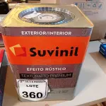 LOTE 360 - 01 LATA DE TINTA SUVINIL EFEITO RUSTICO TEXTURIZADO PRETO 25KG. (NO ESTADO) ATENÇÃO! FAZER A VISITAÇÃO ANTES DE ARREMATAR, NÃO SABEMOS SE FUNCIONA. LEILÃO NÃO TEM GARANTIA E NEM DEVOLUÇÃO, SUJEITO A POSSÍVEIS AVARIAS VISÍVEIS/OCULTAS E/OU AUSÊNCIA DE COMPONENTES.