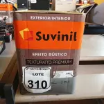 LOTE 310 - 01 LATA DE TINTA SUVINIL EFEITO RUSTICO TEXTURIZADO PRETO 25KG. (NO ESTADO) ATENÇÃO! FAZER A VISITAÇÃO ANTES DE ARREMATAR, NÃO SABEMOS SE FUNCIONA. LEILÃO NÃO TEM GARANTIA E NEM DEVOLUÇÃO, SUJEITO A POSSÍVEIS AVARIAS VISÍVEIS/OCULTAS E/OU AUSÊNCIA DE COMPONENTES.