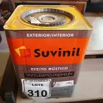 LOTE 310 - 01 LATA DE TINTA SUVINIL EFEITO RUSTICO TEXTURIZADO PRETO 25KG. (NO ESTADO) ATENÇÃO! FAZER A VISITAÇÃO ANTES DE ARREMATAR, NÃO SABEMOS SE FUNCIONA. LEILÃO NÃO TEM GARANTIA E NEM DEVOLUÇÃO, SUJEITO A POSSÍVEIS AVARIAS VISÍVEIS/OCULTAS E/OU AUSÊNCIA DE COMPONENTES.