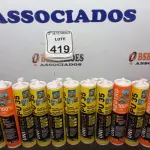 LOTE 419 - 08 SELANTES MULTIUSO PU35 280ML CADA E 03 UNIPEGA SILICONE NEUTRO TRANSPARENTE. (NO ESTADO) ATENÇÃO! FAZER A VISITAÇÃO ANTES DE ARREMATAR, NÃO SABEMOS SE FUNCIONA. LEILÃO NÃO TEM GARANTIA E NEM DEVOLUÇÃO, SUJEITO A POSSÍVEIS AVARIAS VISÍVEIS/OCULTAS E/OU AUSÊNCIA DE COMPONENTES.