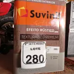 LOTE 280 - 01 LATA DE TINTA SUVINIL EFEITO RUSTICO TEXTURIZADO PRETO 25KG. (NO ESTADO) ATENÇÃO! FAZER A VISITAÇÃO ANTES DE ARREMATAR, NÃO SABEMOS SE FUNCIONA. LEILÃO NÃO TEM GARANTIA E NEM DEVOLUÇÃO, SUJEITO A POSSÍVEIS AVARIAS VISÍVEIS/OCULTAS E/OU AUSÊNCIA DE COMPONENTES.