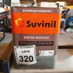 LOTE 320 - 01 LATA DE TINTA SUVINIL EFEITO RUSTICO TEXTURIZADO PRETO 25KG. (NO ESTADO) ATENÇÃO! FAZER A VISITAÇÃO ANTES DE ARREMATAR, NÃO SABEMOS SE FUNCIONA. LEILÃO NÃO TEM GARANTIA E NEM DEVOLUÇÃO, SUJEITO A POSSÍVEIS AVARIAS VISÍVEIS/OCULTAS E/OU AUSÊNCIA DE COMPONENTES.