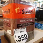 LOTE 350 - 01 LATA DE TINTA SUVINIL EFEITO RUSTICO TEXTURIZADO PRETO 25KG. (NO ESTADO) ATENÇÃO! FAZER A VISITAÇÃO ANTES DE ARREMATAR, NÃO SABEMOS SE FUNCIONA. LEILÃO NÃO TEM GARANTIA E NEM DEVOLUÇÃO, SUJEITO A POSSÍVEIS AVARIAS VISÍVEIS/OCULTAS E/OU AUSÊNCIA DE COMPONENTES.