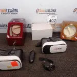 LOTE 407 - 02 ÓCULOS DE REALIDADE VIRTUAL MARCAS E MODELOS DIVERSOS, 01 RELÓGIO SPEEDO E 02 PORTA RELÓGIOS MARCAS E MODELOS DIVERSOS. (NO ESTADO) ATENÇÃO! FAZER A VISITAÇÃO ANTES DE ARREMATAR, NÃO SABEMOS SE FUNCIONA. LEILÃO NÃO TEM GARANTIA E NEM DEVOLUÇÃO, SUJEITO A POSSÍVEIS AVARIAS VISÍVEIS/OCULTAS E/OU AUSÊNCIA DE COMPONENTES.