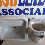 LOTE 455 - 01 VASO DECA E 01 TANQUE. (NO ESTADO) ATENÇÃO! FAZER A VISITAÇÃO ANTES DE ARREMATAR, NÃO SABEMOS SE FUNCIONA. LEILÃO NÃO TEM GARANTIA E NEM DEVOLUÇÃO, SUJEITO A POSSÍVEIS AVARIAS VISÍVEIS/OCULTAS E/OU AUSÊNCIA DE COMPONENTES.