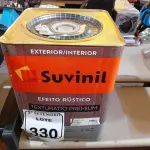 LOTE 330 - 01 LATA DE TINTA SUVINIL EFEITO RUSTICO TEXTURIZADO PRETO 25KG. (NO ESTADO) ATENÇÃO! FAZER A VISITAÇÃO ANTES DE ARREMATAR, NÃO SABEMOS SE FUNCIONA. LEILÃO NÃO TEM GARANTIA E NEM DEVOLUÇÃO, SUJEITO A POSSÍVEIS AVARIAS VISÍVEIS/OCULTAS E/OU AUSÊNCIA DE COMPONENTES.