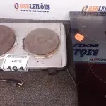 LOTE 464 - 02 FOGÕES ELÉTRICOS SENDO 01 DE INDUÇÃO COM AVARIAS. (NO ESTADO) ATENÇÃO! FAZER A VISITAÇÃO ANTES DE ARREMATAR, NÃO SABEMOS SE FUNCIONA. LEILÃO NÃO TEM GARANTIA E NEM DEVOLUÇÃO, SUJEITO A POSSÍVEIS AVARIAS VISÍVEIS/OCULTAS E/OU AUSÊNCIA DE COMPONENTES.