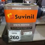 LOTE 260 - 01 LATA DE TINTA SUVINIL EFEITO RUSTICO TEXTURIZADO PRETO 25KG. (NO ESTADO) ATENÇÃO! FAZER A VISITAÇÃO ANTES DE ARREMATAR, NÃO SABEMOS SE FUNCIONA. LEILÃO NÃO TEM GARANTIA E NEM DEVOLUÇÃO, SUJEITO A POSSÍVEIS AVARIAS VISÍVEIS/OCULTAS E/OU AUSÊNCIA DE COMPONENTES.