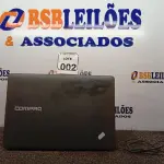 LOTE 002 - 01 NOTEBOOK CORE I3 4GB DE RAM MODELO CQ-27 MARCA COMPAQ COM FONTE. (NO ESTADO) ATENÇÃO! FAZER A VISITAÇÃO ANTES DE ARREMATAR, NÃO SABEMOS SE FUNCIONA. LEILÃO NÃO TEM GARANTIA E NEM DEVOLUÇÃO, SUJEITO A POSSÍVEIS AVARIAS VISÍVEIS/OCULTAS E/OU AUSÊNCIA DE COMPONENTES.
