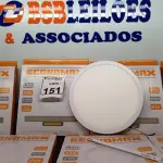 LOTE 151 - 10 LUMINÁRIAS ECONOMAX DE SOBREPOR LED. (NO ESTADO) ATENÇÃO! FAZER A VISITAÇÃO ANTES DE ARREMATAR, NÃO SABEMOS SE FUNCIONA. LEILÃO NÃO TEM GARANTIA E NEM DEVOLUÇÃO, SUJEITO A POSSÍVEIS AVARIAS VISÍVEIS/OCULTAS E/OU AUSÊNCIA DE COMPONENTES.