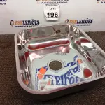 LOTE 196 - 01 CUBA EM AÇO INOX 400X340X140MM. (NO ESTADO) ATENÇÃO! FAZER A VISITAÇÃO ANTES DE ARREMATAR, NÃO SABEMOS SE FUNCIONA. LEILÃO NÃO TEM GARANTIA E NEM DEVOLUÇÃO, SUJEITO A POSSÍVEIS AVARIAS VISÍVEIS/OCULTAS E/OU AUSÊNCIA DE COMPONENTES.