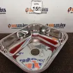 LOTE 159 - 01 CUBA EM AÇO INOX 400X340X140MM. (NO ESTADO) ATENÇÃO! FAZER A VISITAÇÃO ANTES DE ARREMATAR, NÃO SABEMOS SE FUNCIONA. LEILÃO NÃO TEM GARANTIA E NEM DEVOLUÇÃO, SUJEITO A POSSÍVEIS AVARIAS VISÍVEIS/OCULTAS E/OU AUSÊNCIA DE COMPONENTES.