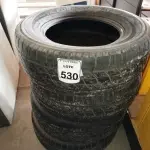 LOTE 530 - 04 PNEUS ARO 17. (NO ESTADO) ATENÇÃO! FAZER A VISITAÇÃO ANTES DE ARREMATAR, NÃO SABEMOS SE FUNCIONA. LEILÃO NÃO TEM GARANTIA E NEM DEVOLUÇÃO, SUJEITO A POSSÍVEIS AVARIAS VISÍVEIS/OCULTAS E/OU AUSÊNCIA DE COMPONENTES.
